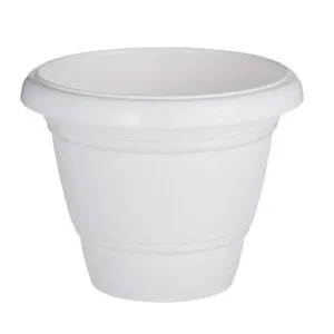 10 Inch White Elegant Plastic Pot